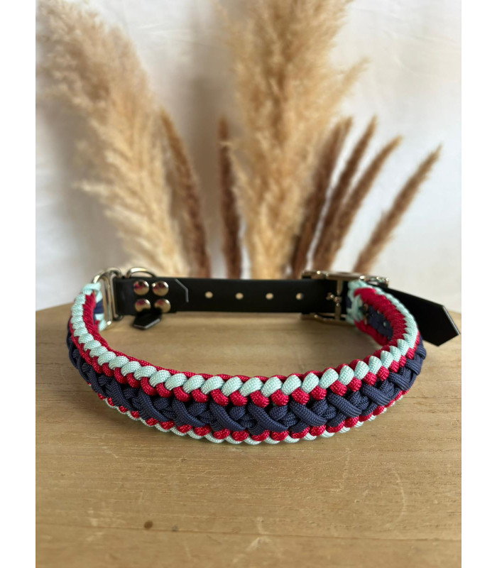Collier chien Funknot paracorde bleu clair rose bleu marine | Unique