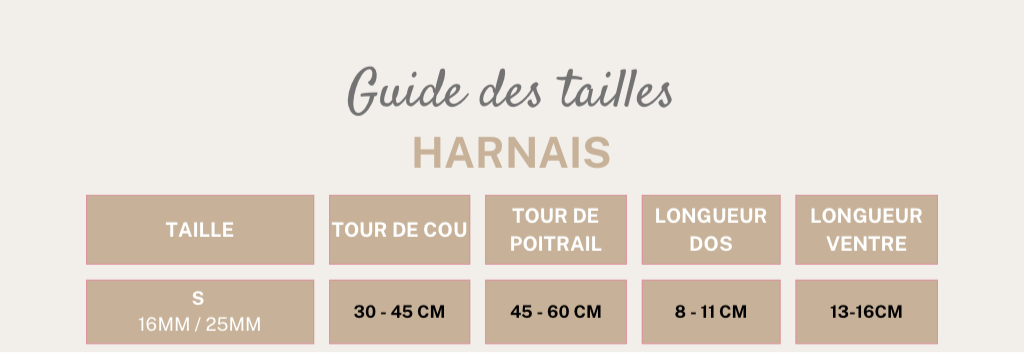 Harnais rose Taille S 16MM