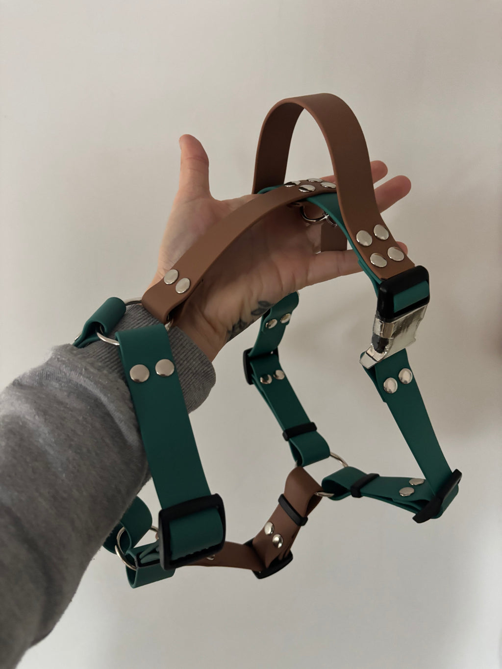 Harnais Marron et vert chasseur 25MM