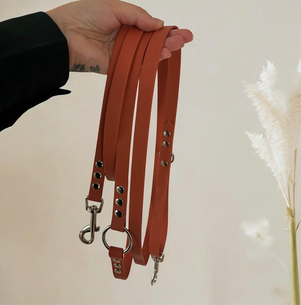 Laisse Multi-Positions 16mm- Terracotta