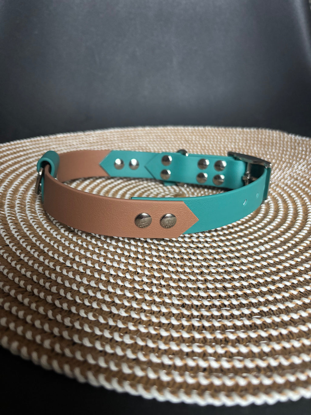 Collier duo marron et vert chasseur