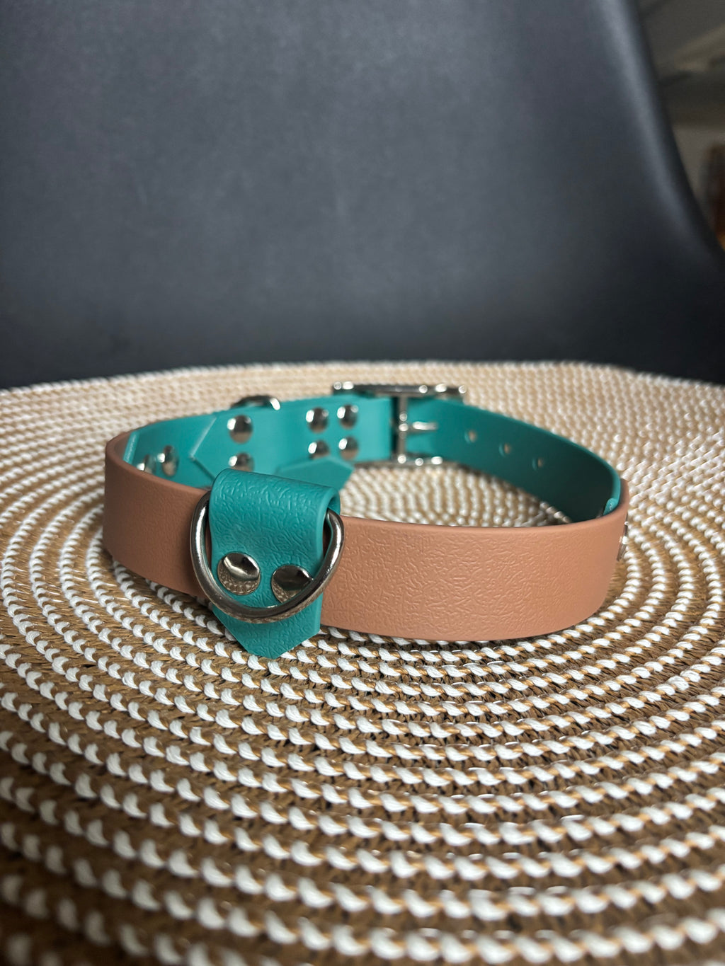 Collier duo marron et vert chasseur