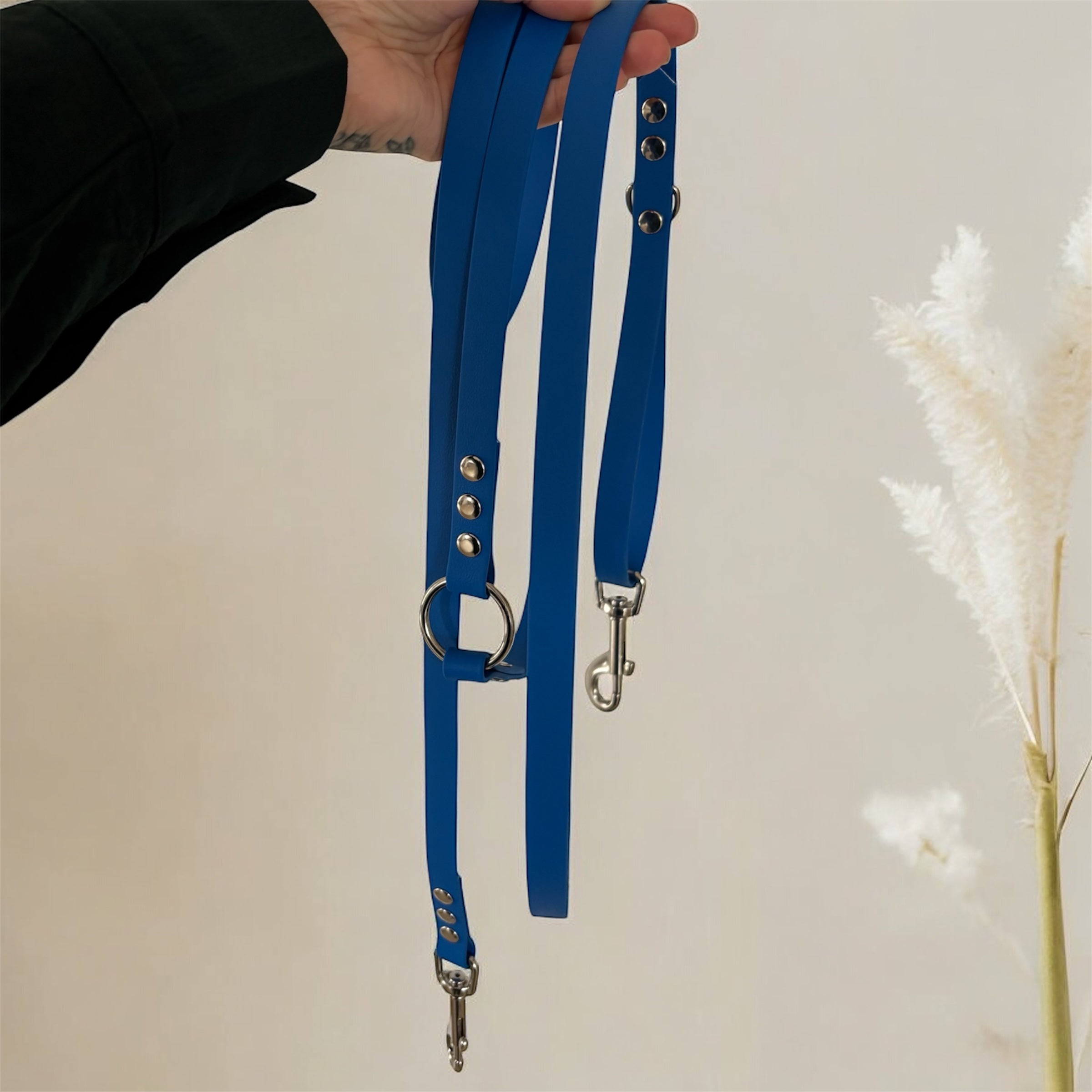 Laisse Multi-Positions 16mm- Bleu