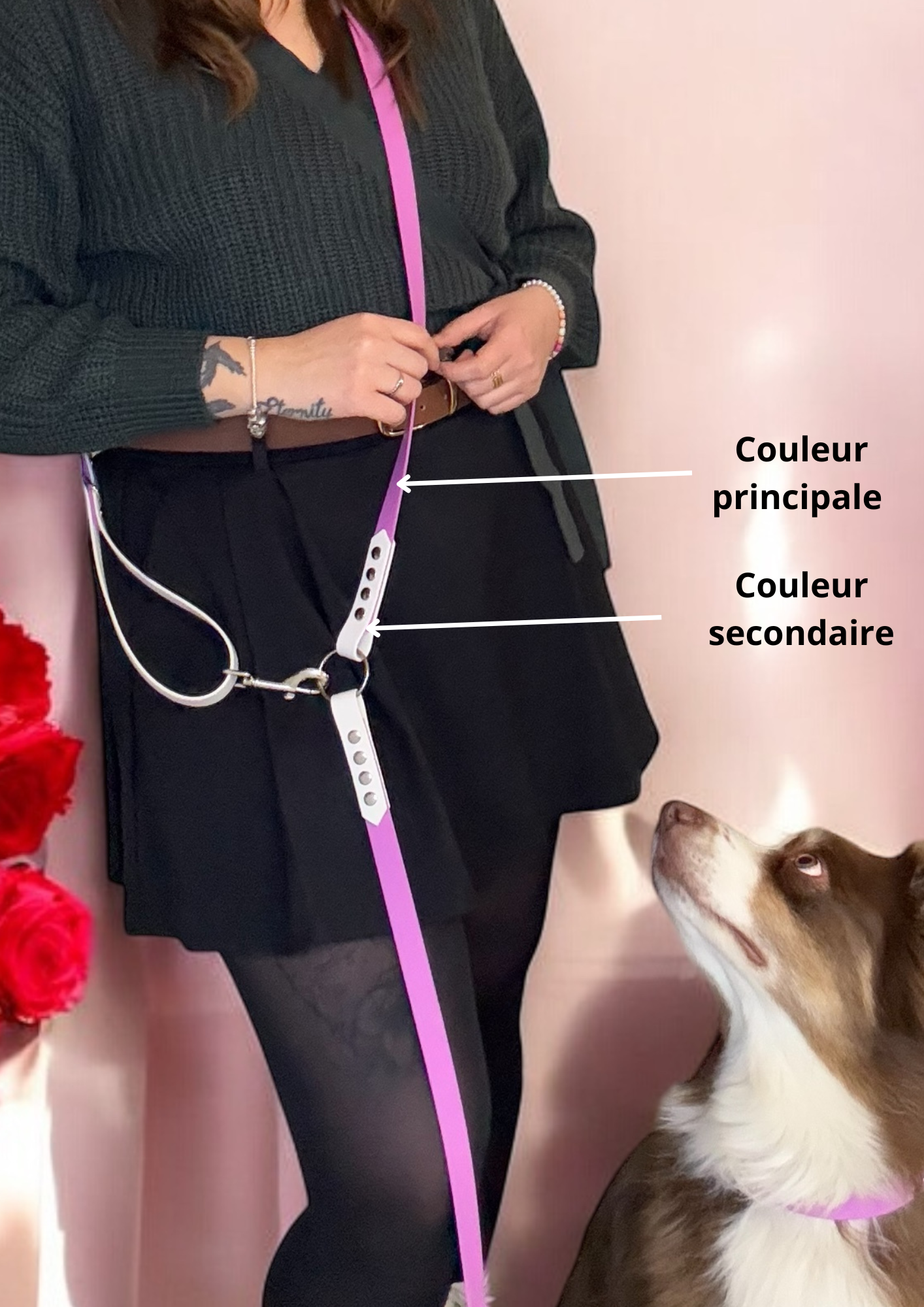 Laisse Multi-Positions double couleurs 16mm