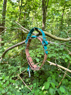 Collier Natural avec poignée rétractable Vert chasseur et marron  25MM